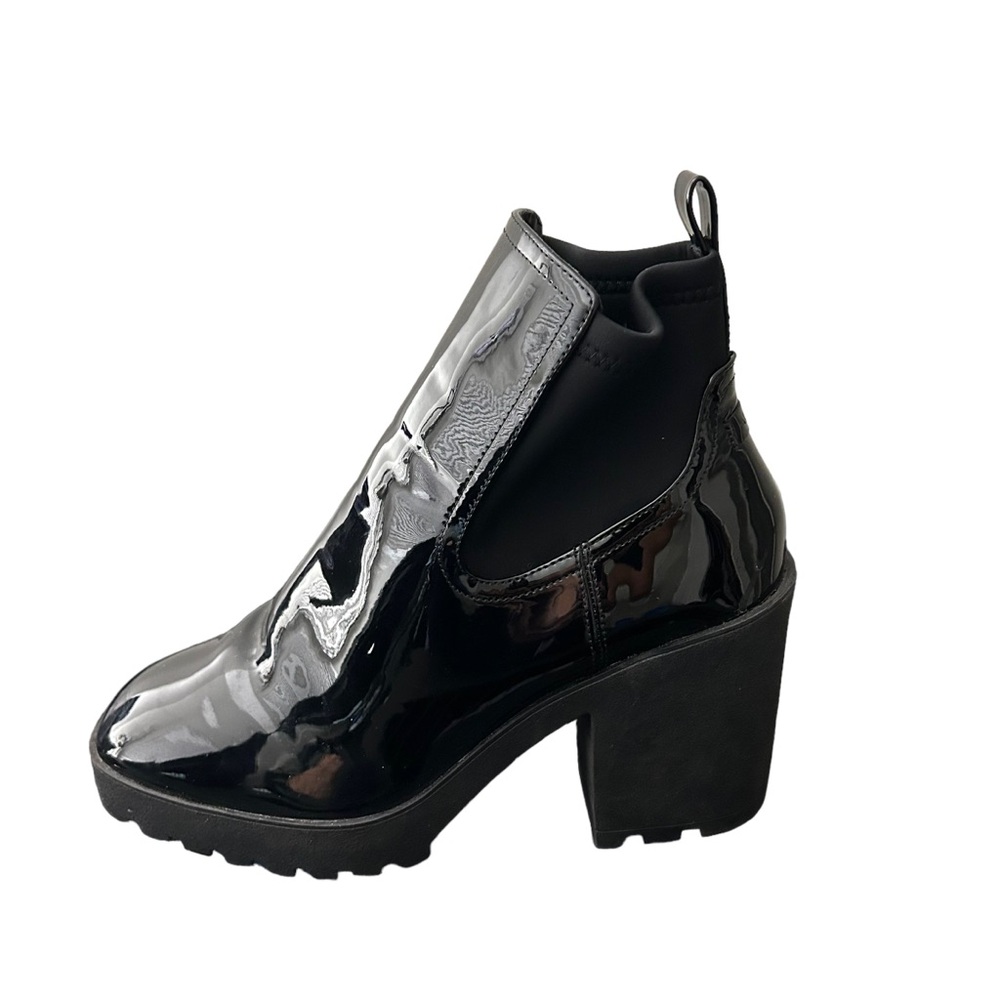 ALDO Women’s Platform Black Pull-Tab Bigmood Leather Chelsea Boots Size 11 - Picture 10 of 11